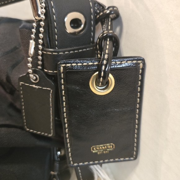 Black Shoulder Bag with Silver Accents - Picture 2 of 13